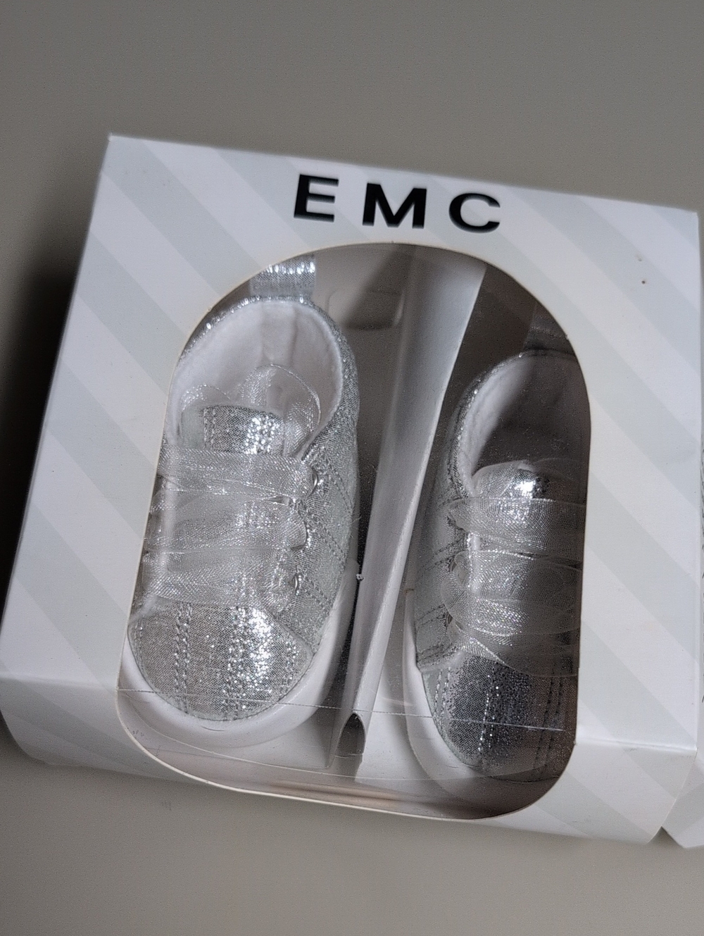 Baby Girl Silver Glitter Sneakers